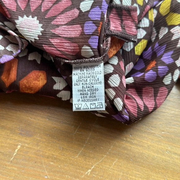 🤩 Vintage Linea Del Ollio semi sheer Retro print Blouse with matching Belt 🤩 - Picture 8 of 9